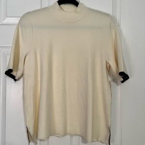 NWT Moth by Anthropologie Cream short sleeve turtleneck sweater, size L
